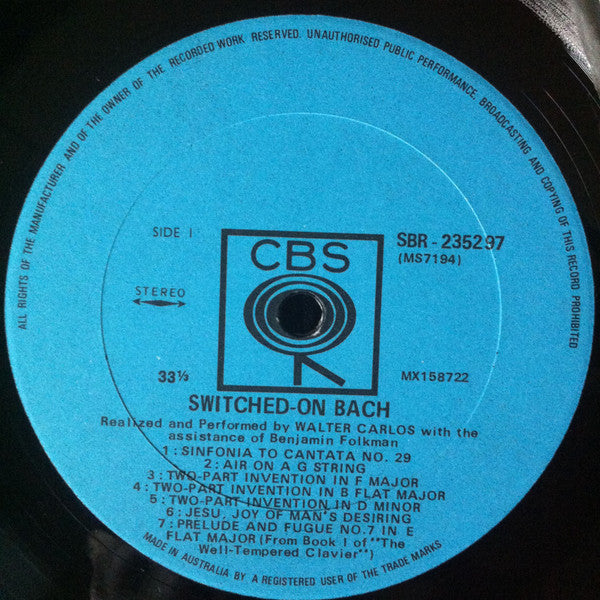 Walter Carlos : Switched-On Bach (LP, Album)