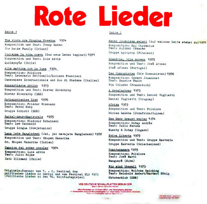 Various : Rote Lieder ´70-´76 (LP, Comp)