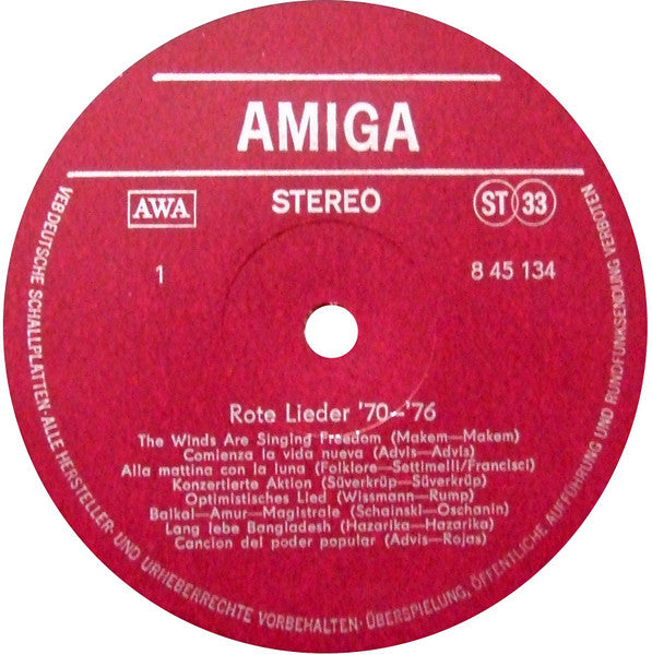 Various : Rote Lieder ´70-´76 (LP, Comp)