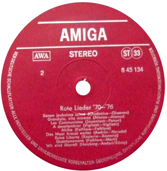 Various : Rote Lieder ´70-´76 (LP, Comp)