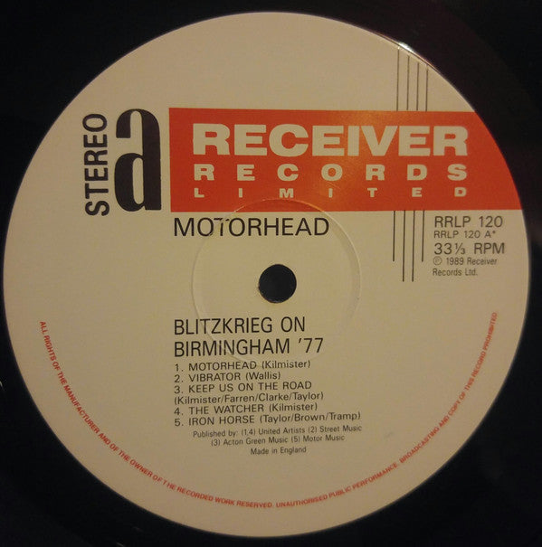Motörhead : Blitzkrieg On Birmingham '77 (LP, Album)