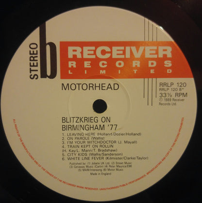 Motörhead : Blitzkrieg On Birmingham '77 (LP, Album)
