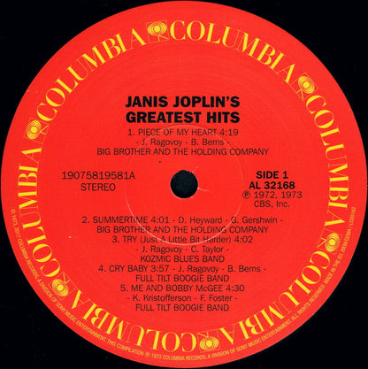 Janis Joplin : Janis Joplin's Greatest Hits (LP, Comp, RE, GZ )