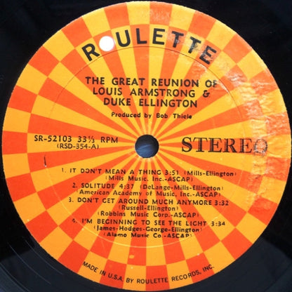 Louis Armstrong & Duke Ellington : The Great Reunion (LP, RP, Ora)