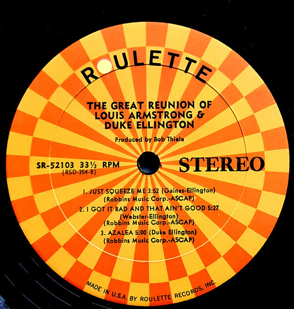 Louis Armstrong & Duke Ellington : The Great Reunion (LP, RP, Ora)