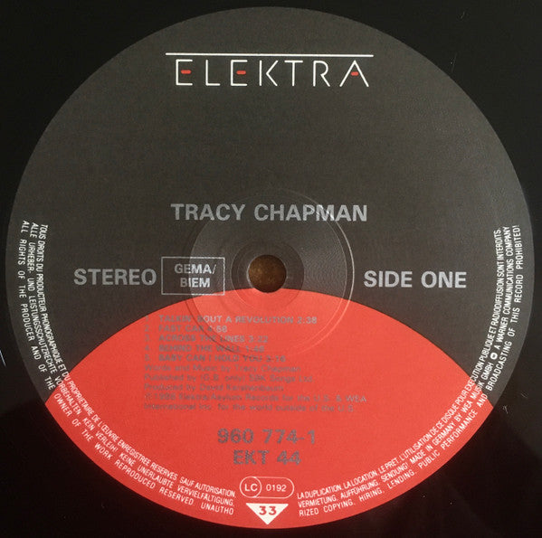 Tracy Chapman : Tracy Chapman (LP, Album, Mat)