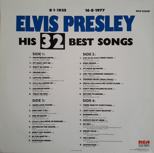 Elvis Presley : His 32 Best Songs (2xLP, Comp)