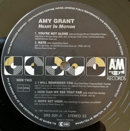 Amy Grant : Heart In Motion (LP, Album, Bla)