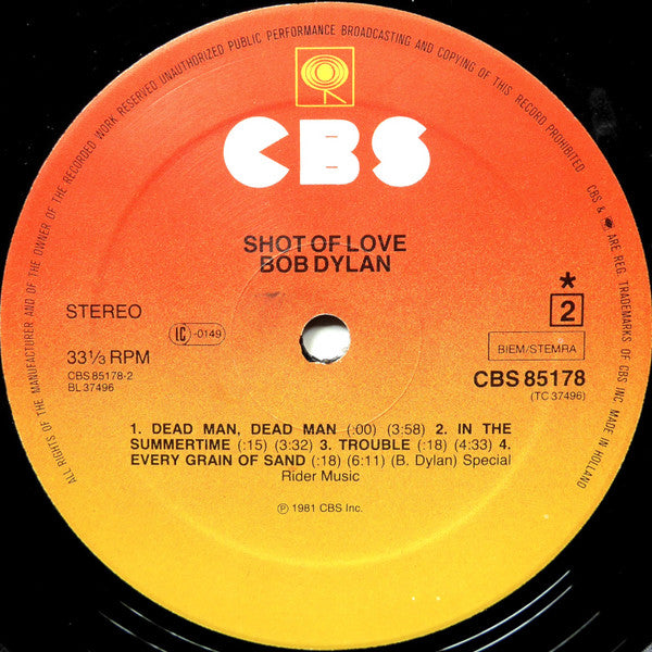 Bob Dylan : Shot Of Love (LP, Album)