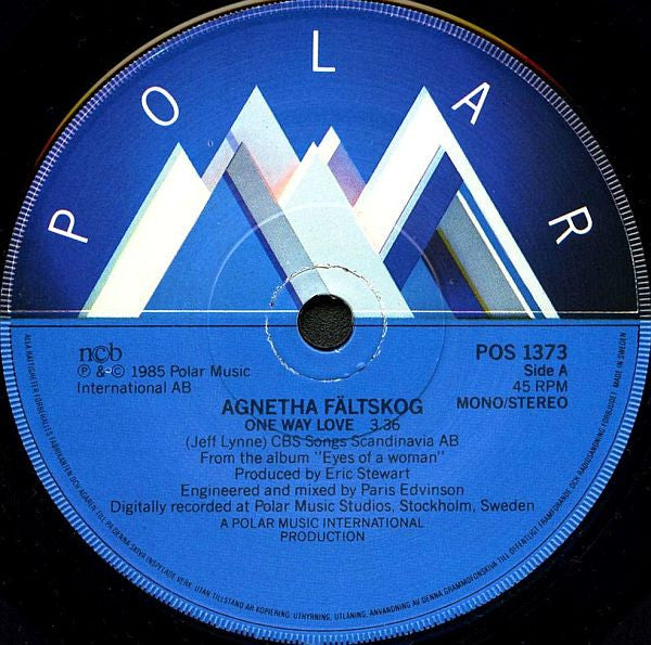 Agnetha Fältskog : One Way Love (7", Single)