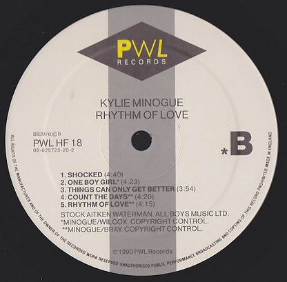Kylie* : Rhythm Of Love (LP, Album)