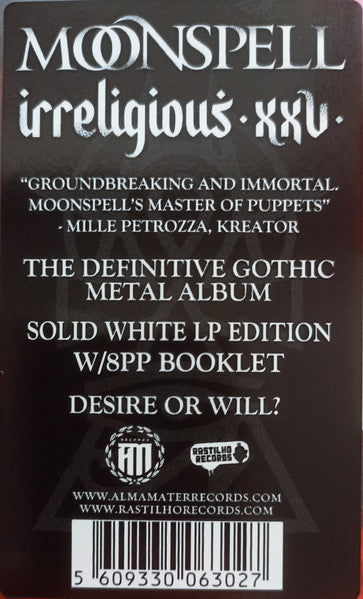 Moonspell : Irreligious (LP, Album, Ltd, RE, Whi)