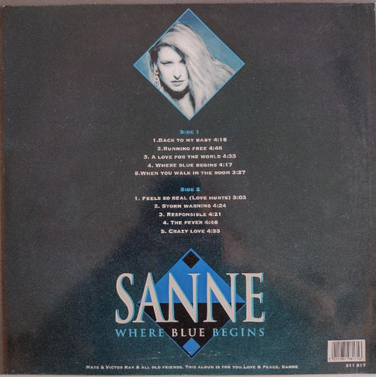 Sanne Salomonsen : Where Blue Begins (LP, Album, RE)