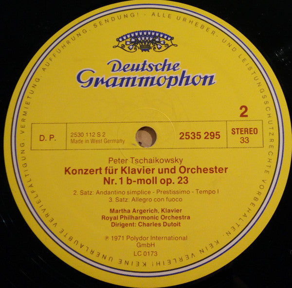 Peter Tschaikowsky* - Martha Argerich • Royal Philharmonic Orchestra • Charles Dutoit : Klavierkonzert Nr.1, b-Moll (LP, RE)