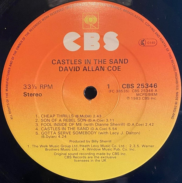 David Allan Coe : Castles In The Sand (LP, Album)