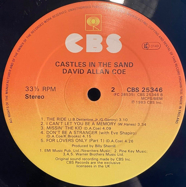 David Allan Coe : Castles In The Sand (LP, Album)