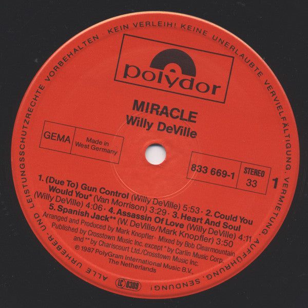 Willy DeVille : Miracle (LP, Album)
