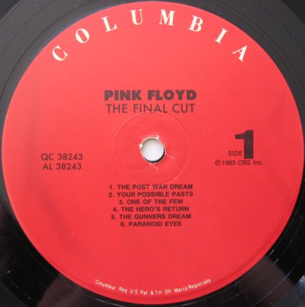 Pink Floyd : The Final Cut (LP, Album, RE, Red)