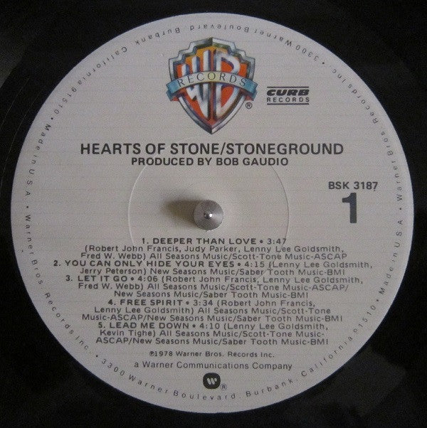 Stoneground : Hearts Of Stone (LP, Album, Los)