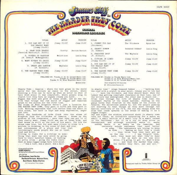 Various : The Harder They Come (Original Soundtrack Recording) (LP, Album, Comp, RE, Gat)