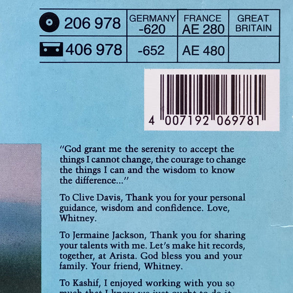 Whitney Houston : Whitney Houston (LP, Album)