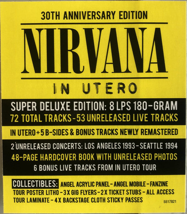 Nirvana : In Utero (Box, Dlx, 30t + LP, Album, RE, RM, 180 + LP, RM, 1)