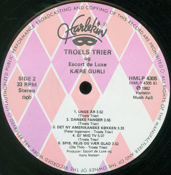 Troels Trier Og Escort De Luxe : Kære Gurli (LP, Album)