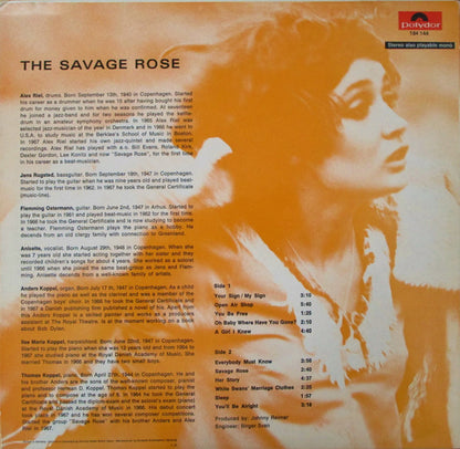 The Savage Rose* : The Savage Rose (LP, Album)