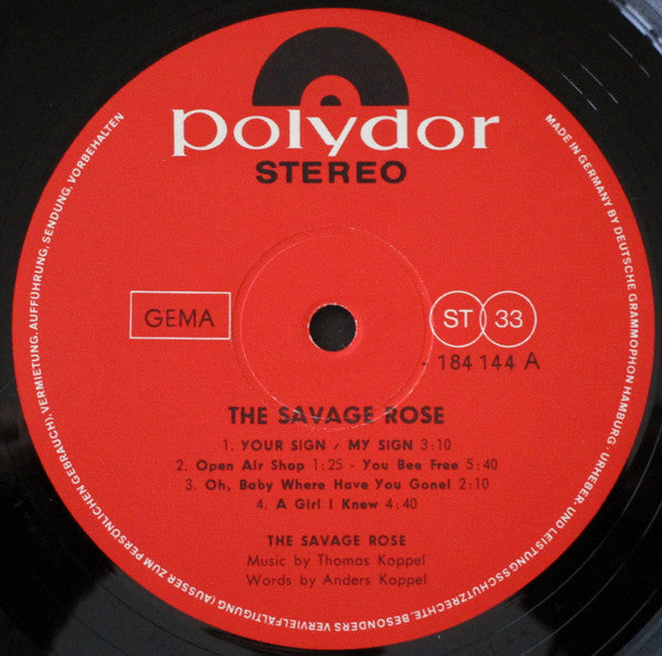 The Savage Rose* : The Savage Rose (LP, Album)