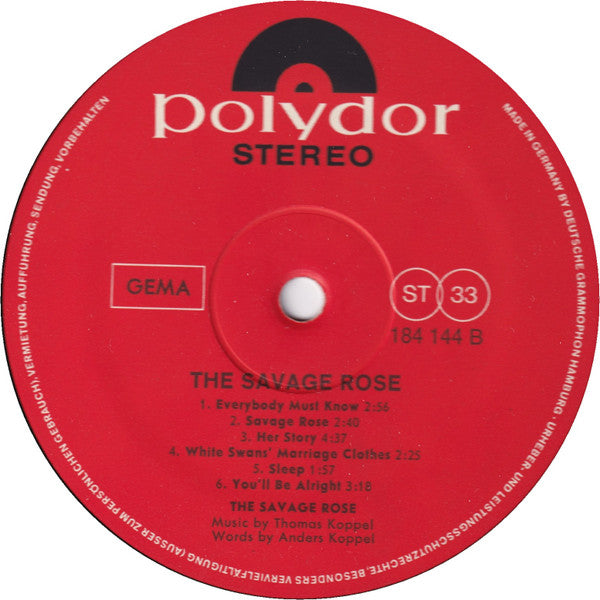 The Savage Rose* : The Savage Rose (LP, Album)