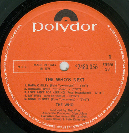 The Who : Who's Next (LP, Album)