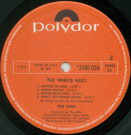 The Who : Who's Next (LP, Album)