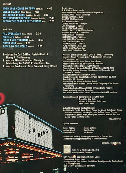 B.B. King Featuring Gene Harris And The Philip Morris Super Band* : Live At The Apollo (LP, Album)