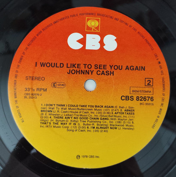 Johnny Cash : I Would Like To See You Again (LP, Album)