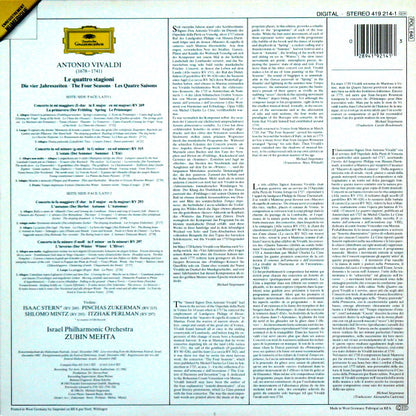 Antonio Vivaldi, Israel Philharmonic Orchestra : Le Quattro Stagioni (LP)