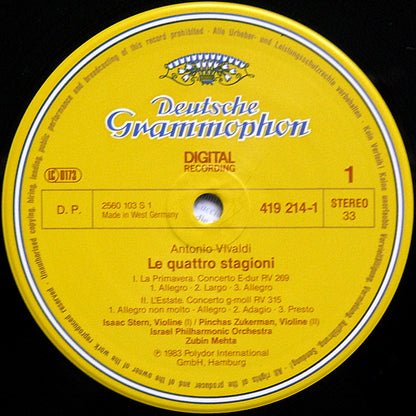 Antonio Vivaldi, Israel Philharmonic Orchestra : Le Quattro Stagioni (LP)