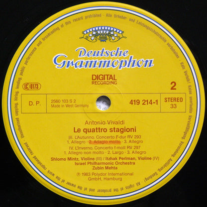 Antonio Vivaldi, Israel Philharmonic Orchestra : Le Quattro Stagioni (LP)