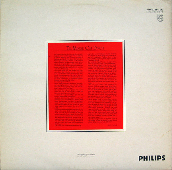 Dirch Passer : Til Minde Om Dirch (2xLP, Comp)