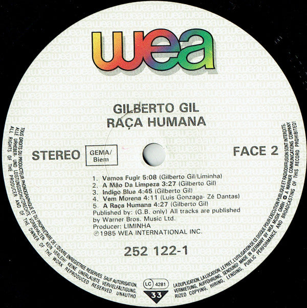 Gilberto Gil : Raça Humana (LP, Album)