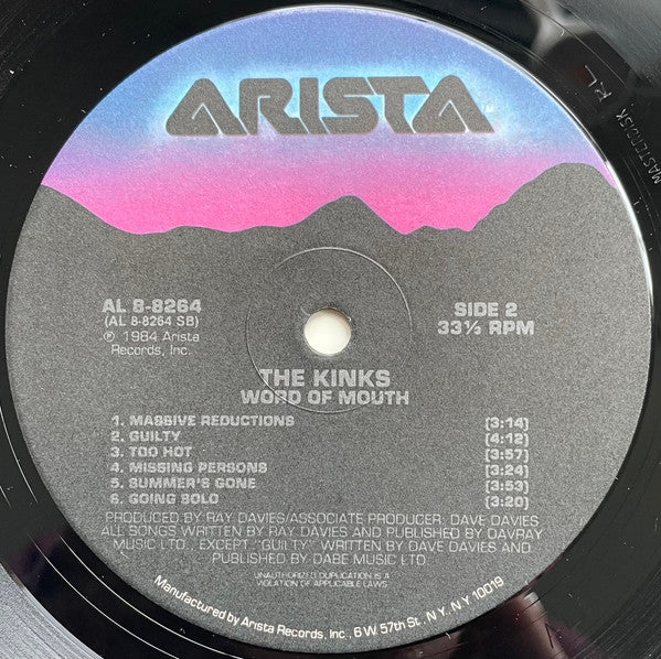 The Kinks : Word Of Mouth (LP, Album, Ind)