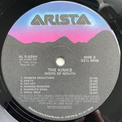 The Kinks : Word Of Mouth (LP, Album, Ind)
