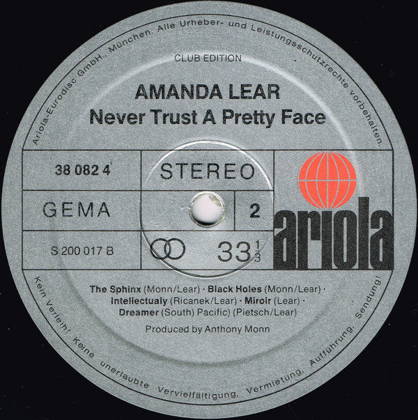 Amanda Lear : Never Trust A Pretty Face (LP, Album, Club)