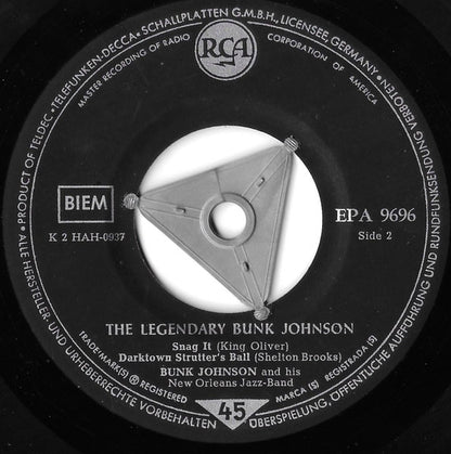 Bunk Johnson And His New Orleans Jazz-Band* : The Legendary Bunk Johnson (7", EP)