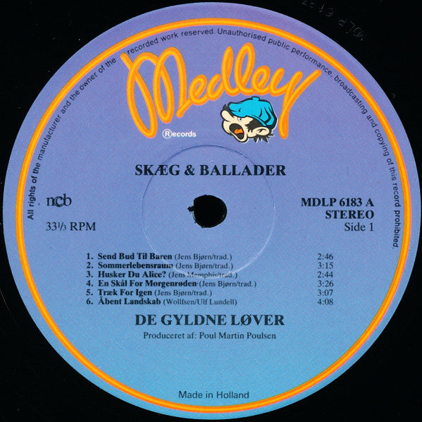 De Gyldne Løver : Skæg & Ballader (LP, Album)