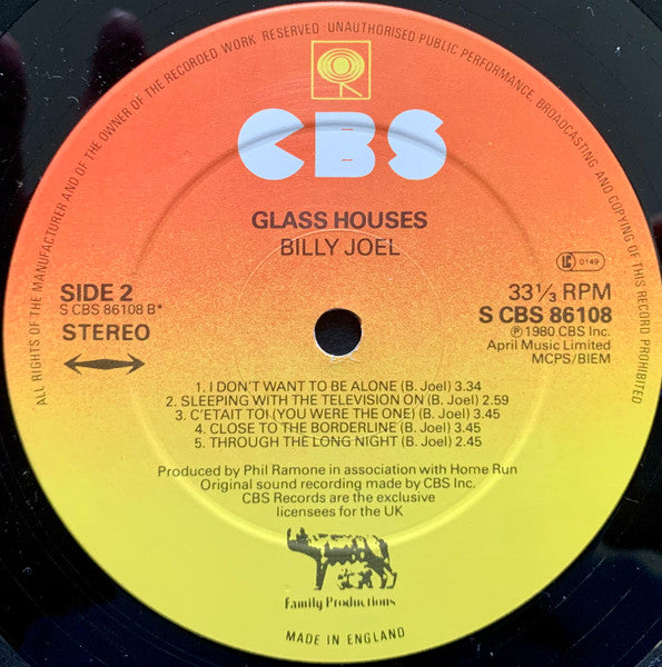 Billy Joel : Glass Houses (LP, Album)