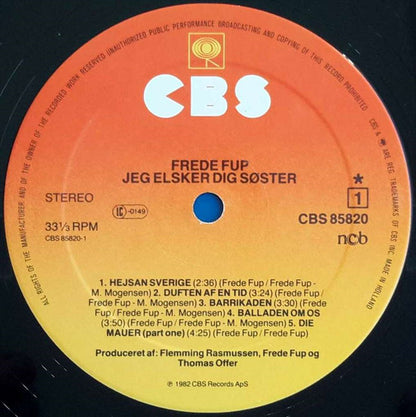Frede Fup : Jeg Elsker Dig Søster (LP, Album)