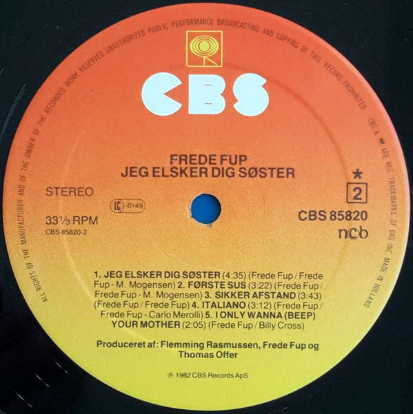 Frede Fup : Jeg Elsker Dig Søster (LP, Album)