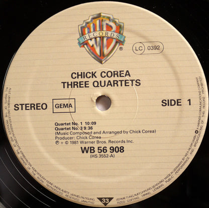 Chick Corea : Three Quartets (LP, Album)