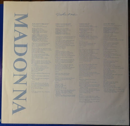 Madonna : True Blue (LP, Album, Tel)