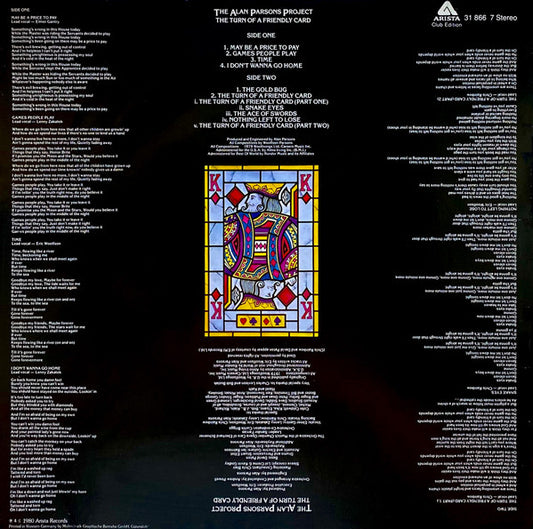 The Alan Parsons Project : The Turn Of A Friendly Card (LP, Album, Club)
